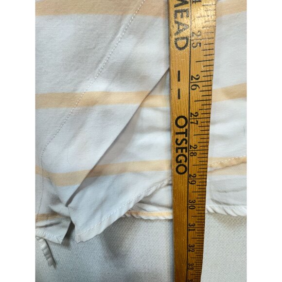 Soft Surroundings Women's Tunic Blouse Top Size S Peach White Stripe Asymmetrica - Picture 8 of 13